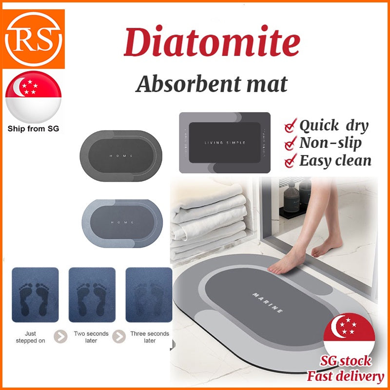 Fast-Drying Diatomite Bath Mat - Super Absorbent & Non-Slip